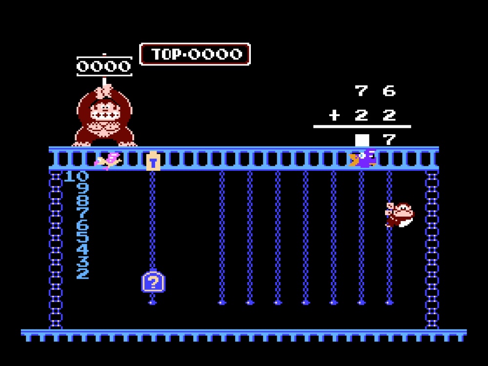 Gameplay of Donkey Kong Jr. Math for NES